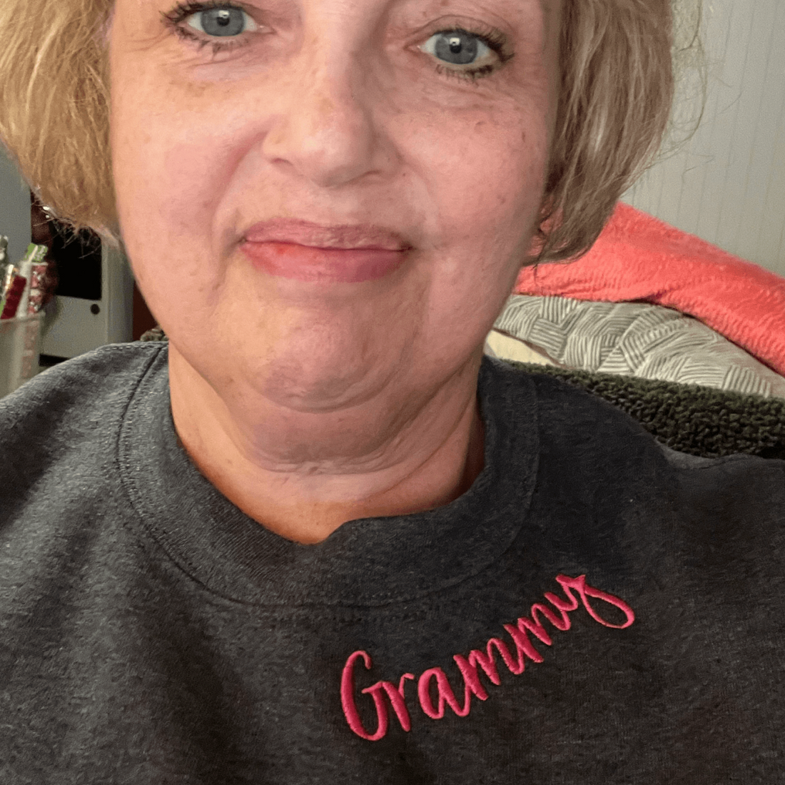 Custom Embroidered Grandma Sweatshirt with GrandKids Names on Sleeve, Personalized Mother's Day Gift