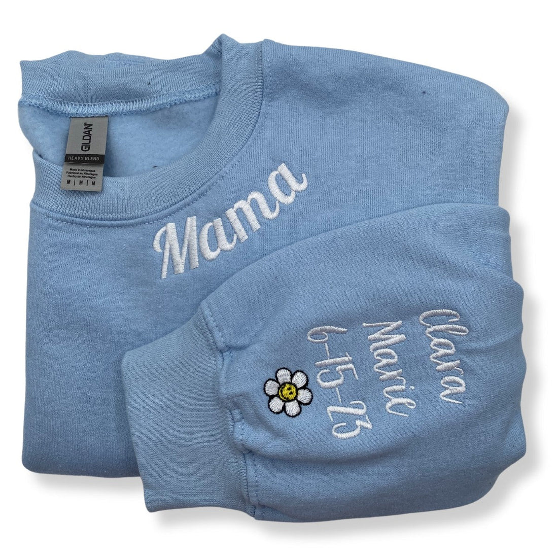 Girl Mama Sweatshirt or Hoodie with Kid Names on Sleeve - Embroidered Gift for Girl Mama