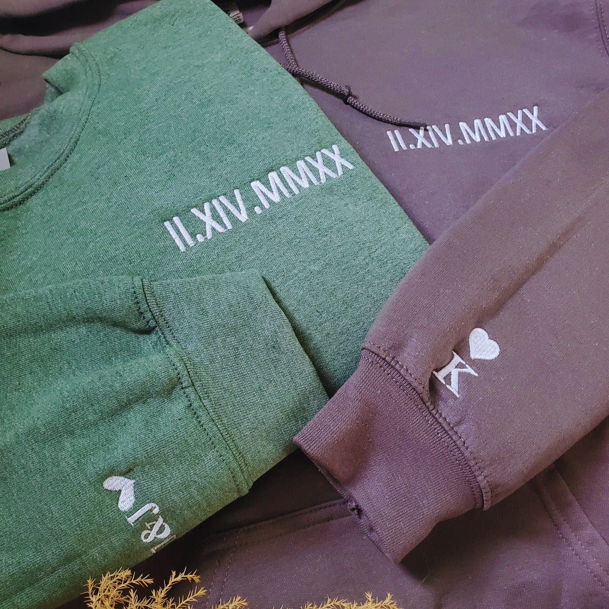 Custom Embroidered Husband and Wife Hoodie or Sweatshirt, Personalized Gift for Husband and Wife