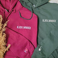 Custom Embroidered Sweatshirt Wedding Anniversary Gift for Couple Husband Wife by Roman Number Date Year