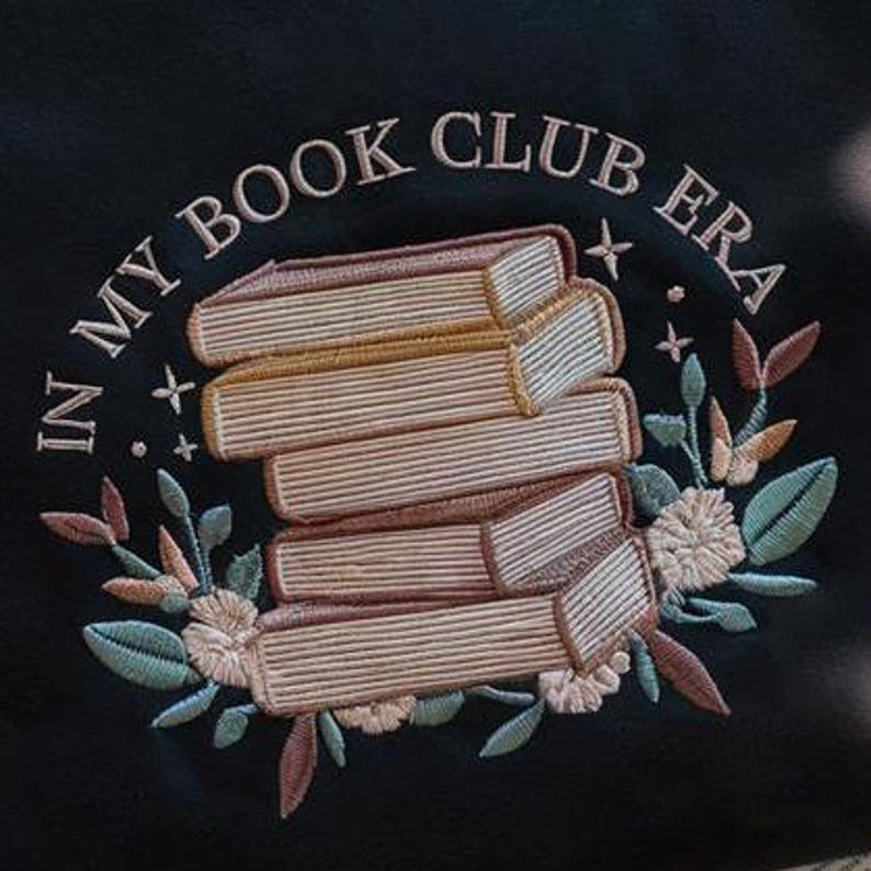 Book Club Embroidered Shirt, Vintage Aesthetic Book Club Shirt, In My Book Club Era Embroidered Shirt, In My Reading Era, Book Lover Shirt