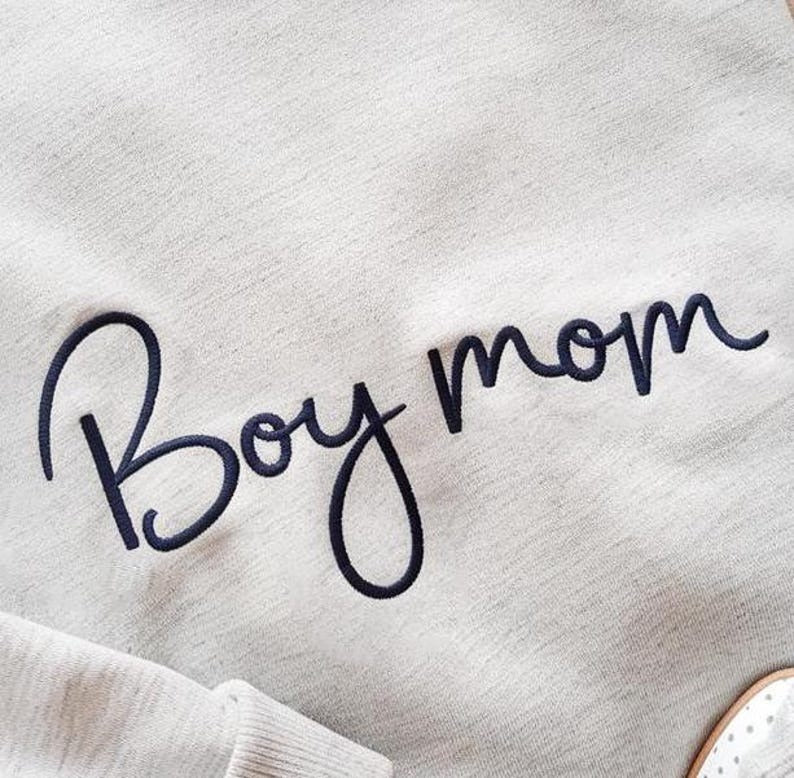 Boy Mom Embroidered Sweatshirt, Embroidered Crewneck Pullover for Busy and Comfy Mom Life, Mothers Day Shirt, Boy Mom Shirt, Funny Mom Shirt
