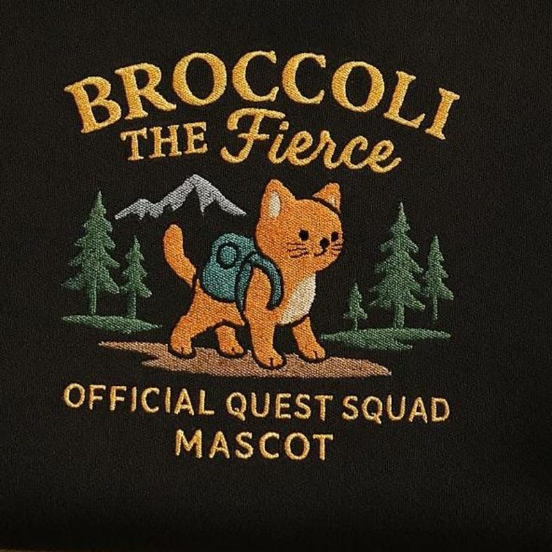 Broccoli the Fierce Embroidered Sweatshirt, Sworn Protector of the Quest Squad Shirt, Fourth Wing Inspired, Fantasy Bookish, Dragon Rider