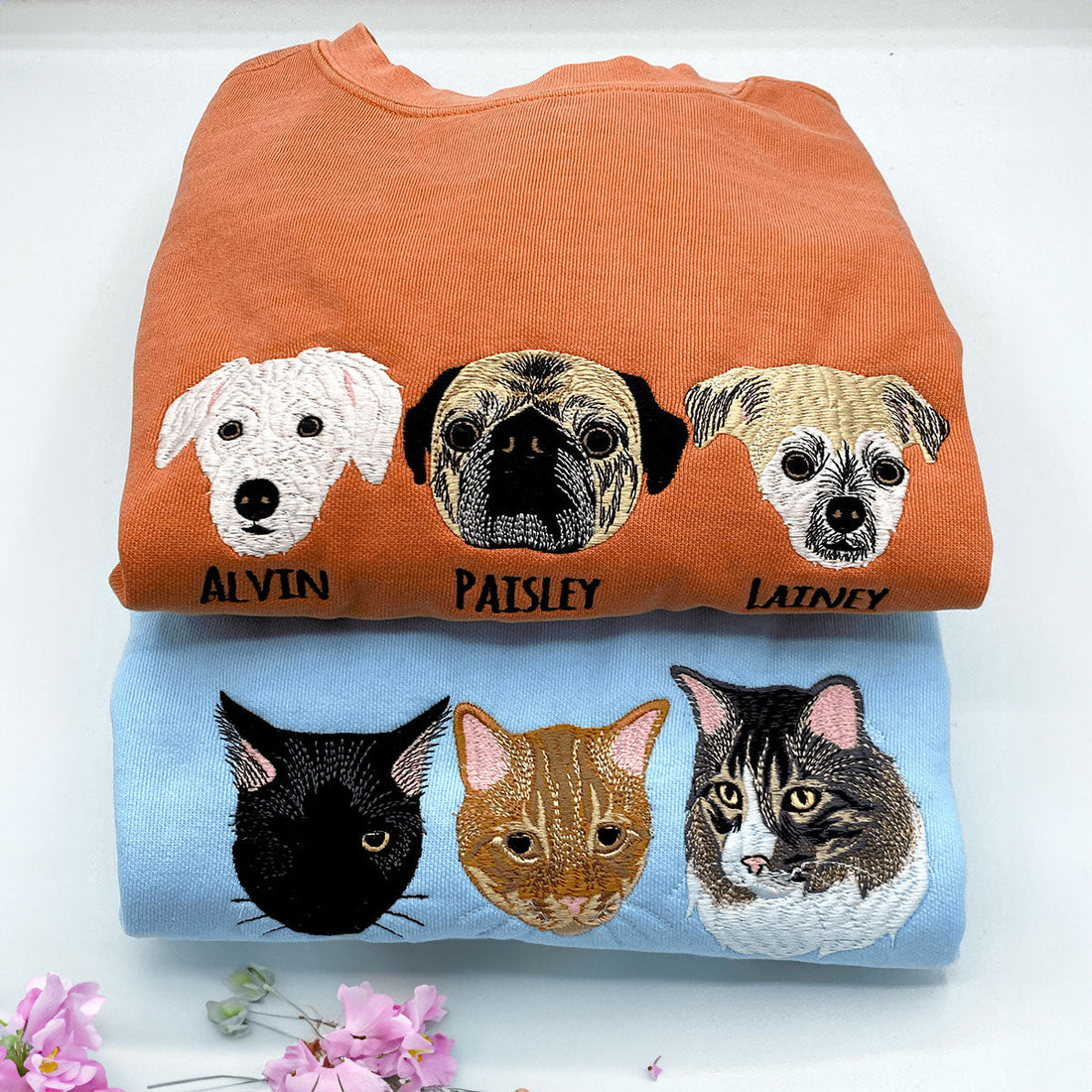 Comfort ColorÂ® Custom Embroidered Cat Sweatshirt from Photo