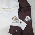 Cat x Dog Custom Roman Numeral Matching Embroidered Hoodies For Couples