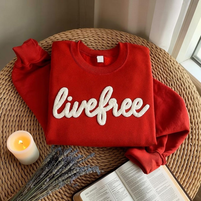 Chenille YARN EMBROIDERED Sweatshirt Chenille Game Day Fuzzy Letter, Team Spirit Sweatshirt Football Mom Sports Team Sweatshirt