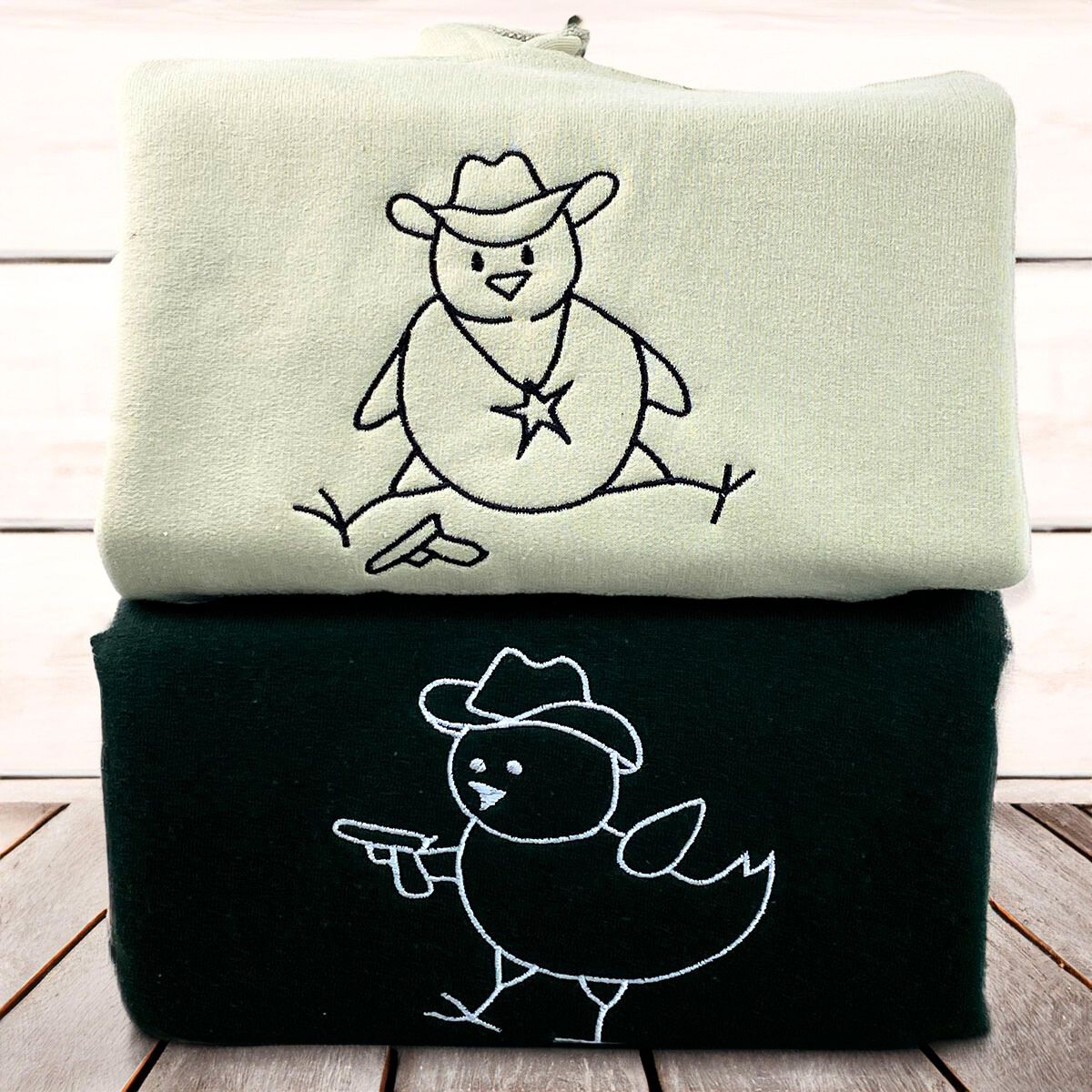 Custom Embroidered Chick Sherrifs Matching Sweatshirt or Hoodie