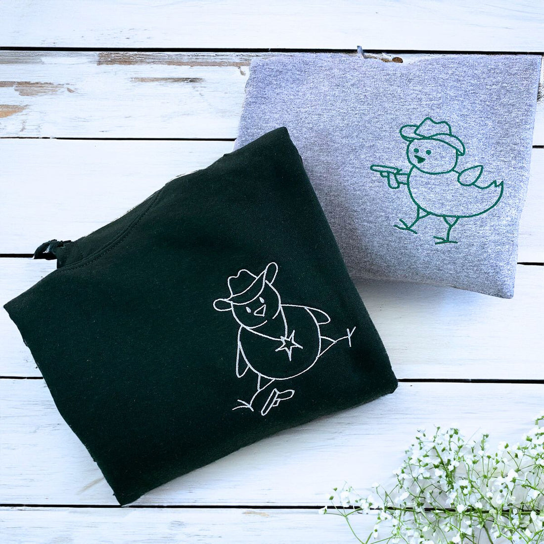 Custom Embroidered Chick Sherrifs Matching Sweatshirt or Hoodie
