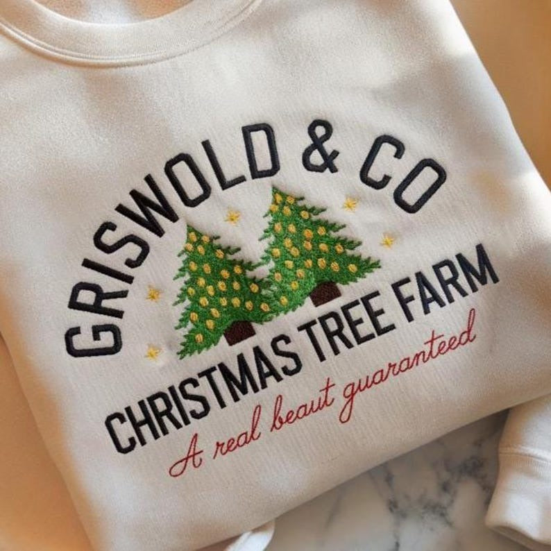 Christmas Tree Embroidered Sweatshirt, Griswold's Tree Farm Since 1989 Shirt, Xmas Family Gift, Holiday Spirit Shirt, Little Full Lotta Sap