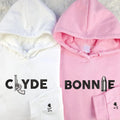 Clyde x Bonnie Custom Embroidered Matching Hoodies For Couples