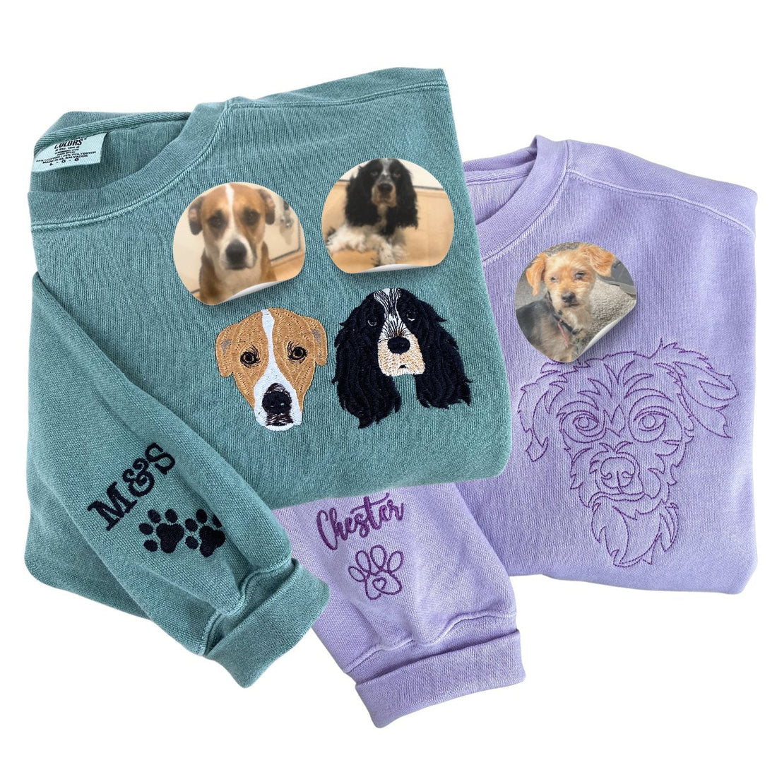 Comfort ColorÂ® Custom Embroidered Dog Outline Sweatshirt from Photo