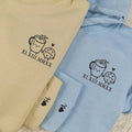 Cookie and Milk Cute Custom Roman Numeral Matching Embroidered Hoodies For Couples