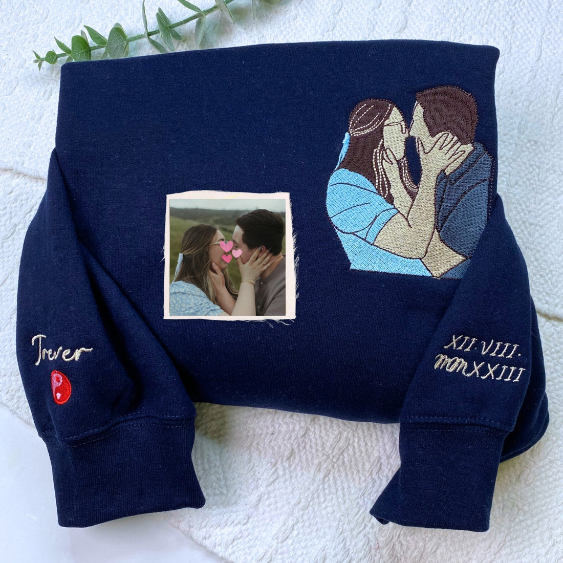 Personalized Gift for Boyfriend Girlfriend with Embroidered Matching Sweatshirt or Hoodie