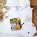 Custom Embroidered Photo Hoodie, Personalized Couple Portrait Sweatshirt, Unique Couple Hoodie Gift