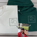 Custom Embroidered Portrait Sweatshirt, Couple Sweatshirts, Couples Portrait, Custom Photo Hoodie, Personalized Gift for Couple