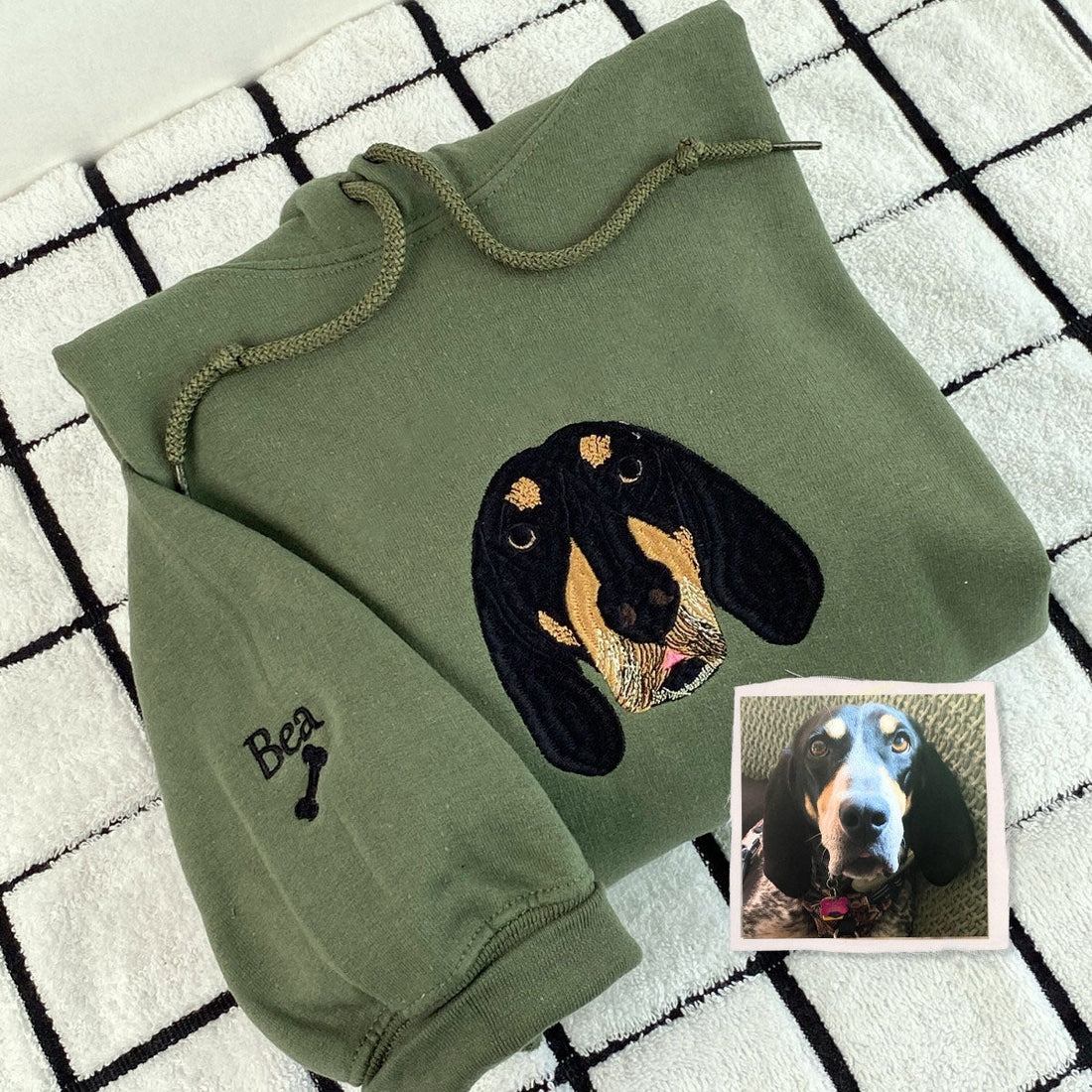 Custom Embroidered Dog Portraits Sweatshirt or Hoodie for Dog Lover