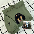 Custom Embroidered Dog Portraits Sweatshirt or Hoodie for Dog Lover