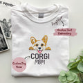 Custom Corgi Dog Mom Shirt Embroidered Collar, Personalized Shirt with Dog Name, Best Gifts For Corgi Lovers