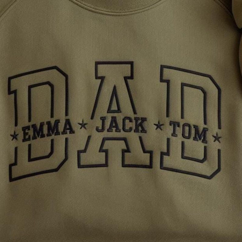 Custom Dad Shirt With Kids Names Embroidered Sweatshirt, Dad Shirt, Personalized Dad Shirt, Father's Day Shirt, New Dad Shirt, Daddy Shirt