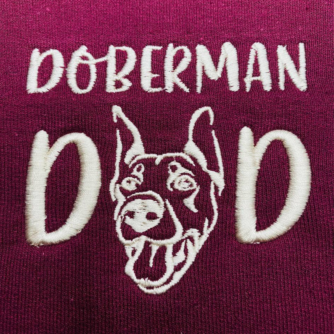 Custom Doberman Dog Dad Embroidered Collar Shirt, Personalized Shirt with Dog Name, Best Gifts For Doberman Lovers