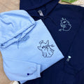 Custom Embroidered Angel Devil Ghost Matching Hoodie for Couples