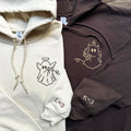 Custom Embroidered Angel Devil Ghost Matching Hoodie for Couples