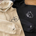 Custom Embroidered Capybara and Otter Matching Hoodies for Couples