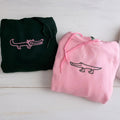 Custom Embroidered Crocodile Love Matching Hoodies for Couples
