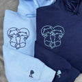 Custom Embroidered Cute Fox Love Matching Hoodies for Couples