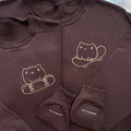 Custom Embroidered Cute Frog Skateboards Matching Hoodies for Couples