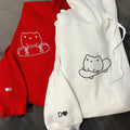 Custom Embroidered Cute Frog Skateboards Matching Hoodies for Couples
