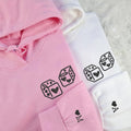 Custom Embroidered Dice Love Matching Hoodies for Couples