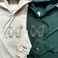 Custom Embroidered Ghost Holding Hands Matching Hoodies for Couples