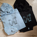 Custom Embroidered Ghost Holding Hands Matching Hoodies for Couples