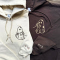 Custom Embroidered Cute Ghost Love Matching Hoodies for Couples