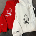 Custom Embroidered Ghost Skater Matching Hoodies for Couples