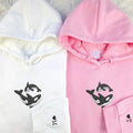 Custom Embroidered Killer Whale Matching Hoodies for Couples