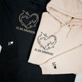 Custom Embroidered Shark Love Roman Numeral Matching Hoodies for Couples