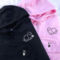 Custom Embroidered Turtle Love Matching Hoodies for Couples
