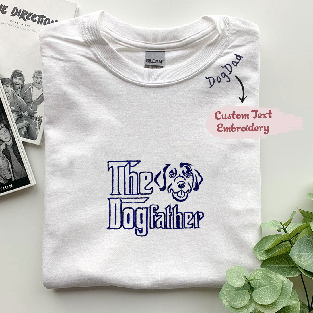 Custom Golden Retriever Dog Dad Embroidered Collar Shirt, Personalized The DogFather Shirt Golden Retriever, Gifts for Golden Retriever Lovers