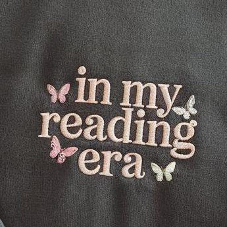Custom Name Embroidered In My Reading Era Crewneck Sweatshirt, Reading Book Sweatshirt, In My Reading Era Embroidery, Book Lover Sweatshirt