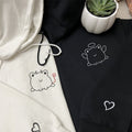 Custom Embroidered Angel & Devil Frog Matching Hoodies for Couples