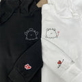 Custom Embroidered Angel & Devil Frog Matching Hoodies for Couples