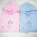 Custom Embroidered Angel and Demon Cat Matching Hoodies for Couples