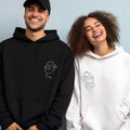 Custom Embroidered Angel and Demon Cat Matching Hoodies for Couples