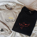 Custom Embroidered Angel and Devil Matching Hoodies for Couples
