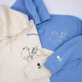 Custom Embroidered Angry Dog Matching Hoodies for Couples