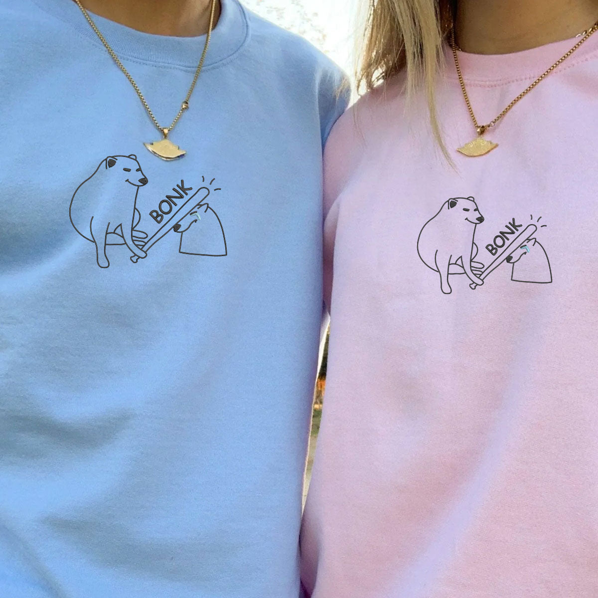 Custom Embroidered Angry Dog Matching Hoodies for Couples