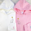 Custom Embroidered Baby Elephant Matching Hoodies for Couples