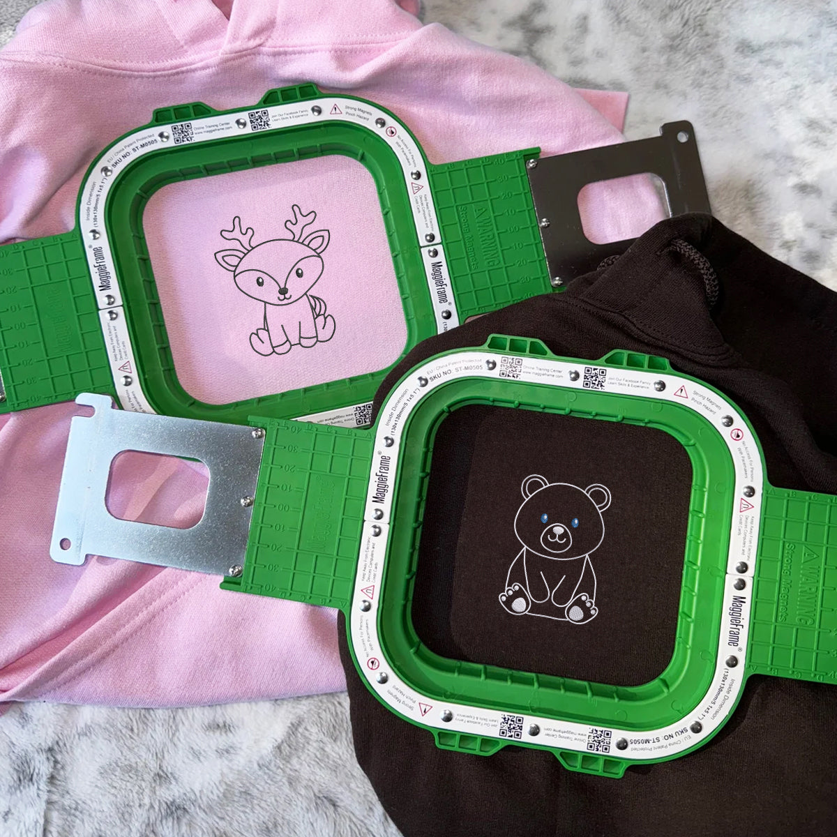 Custom Embroidered Bear and Deer Matching Hoodies for Couples
